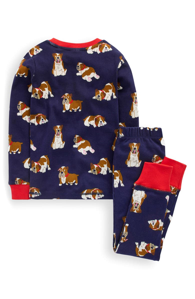 Boden Kids' Print Fitted Two-Piece Cotton Pajamas, Alternate, color, Medieval Bulldogs