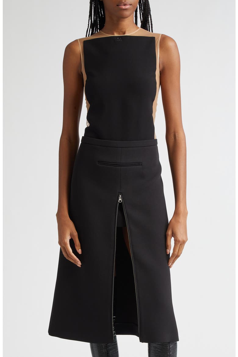 Frame Illusion Bodysuit, Main, color, SAND / BLACK