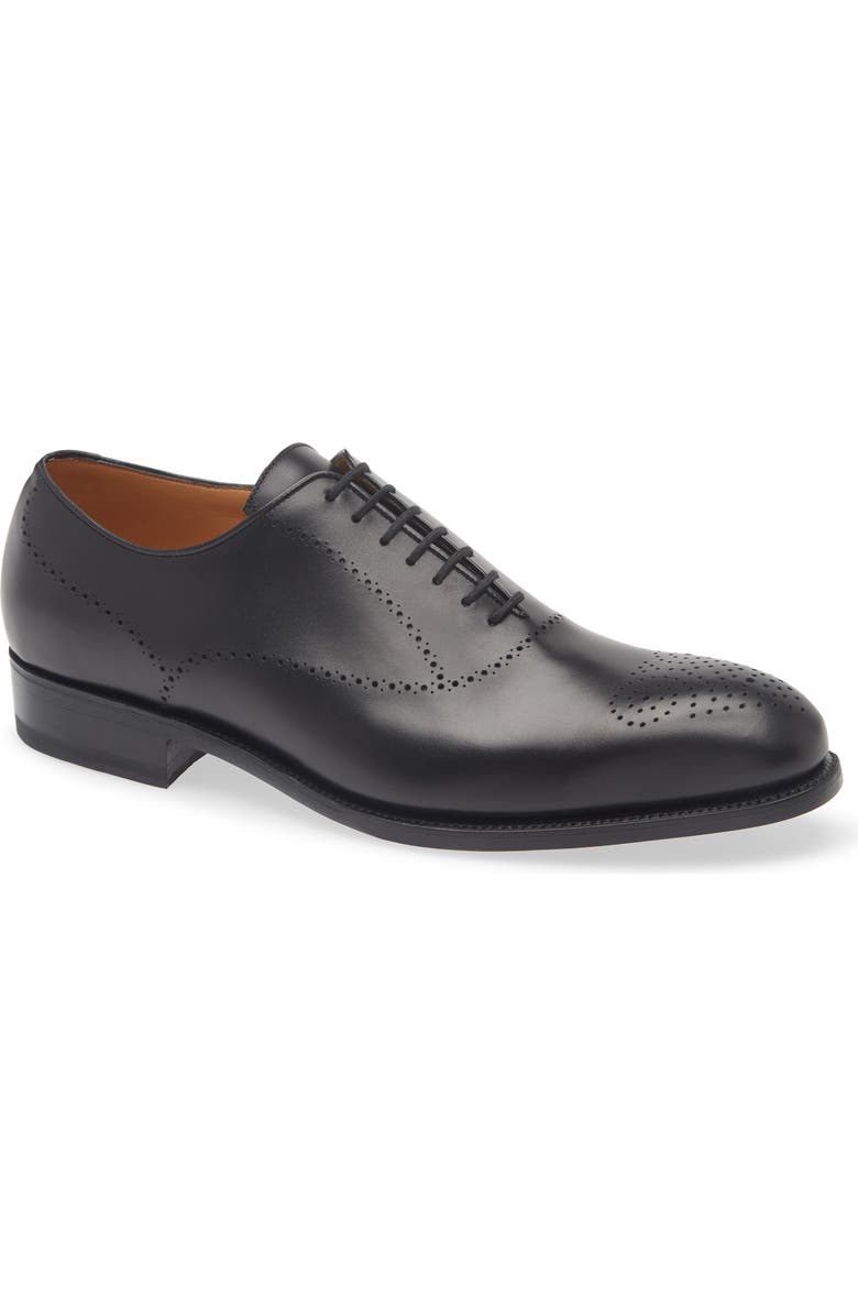 JM WESTON Savile Perforated Wholecut Oxford, Main, color, Black
