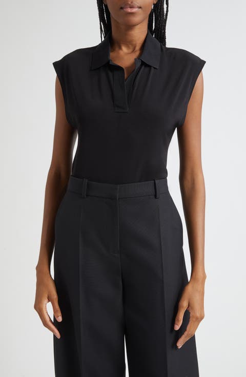 Cap Sleeve Johnny Collar Polo