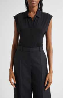 Vince Cap Sleeve Johnny Collar Polo