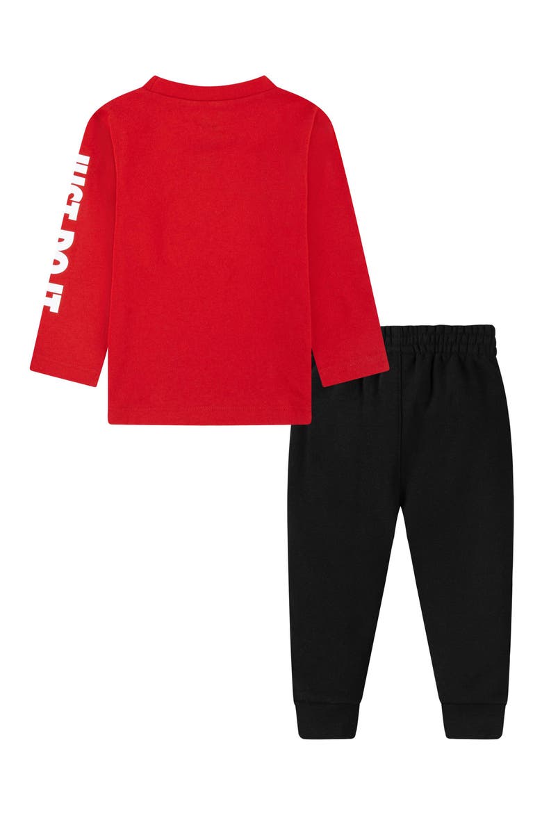 Futura Long Sleeve Tee & Joggers Set, Alternate, color, UNIVERSITY RED/ BLACK