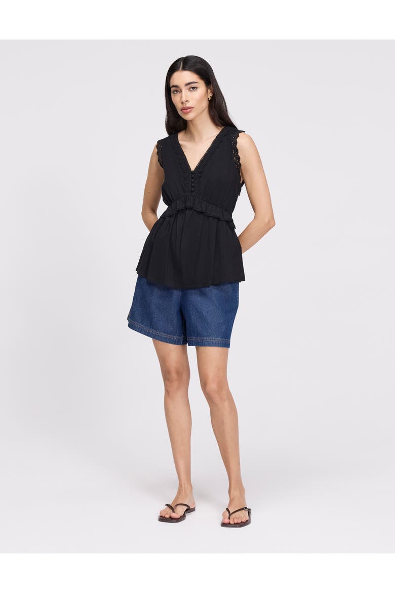 Cyma Sleeveless Cotton Top, Alternate, color, Black