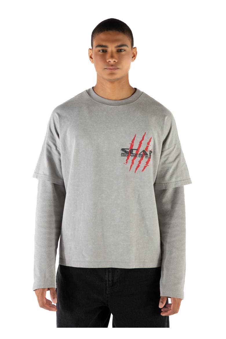 Princess Long Sleeve Layered T-Shirt, Alternate, color, Grey Cloud Scar
