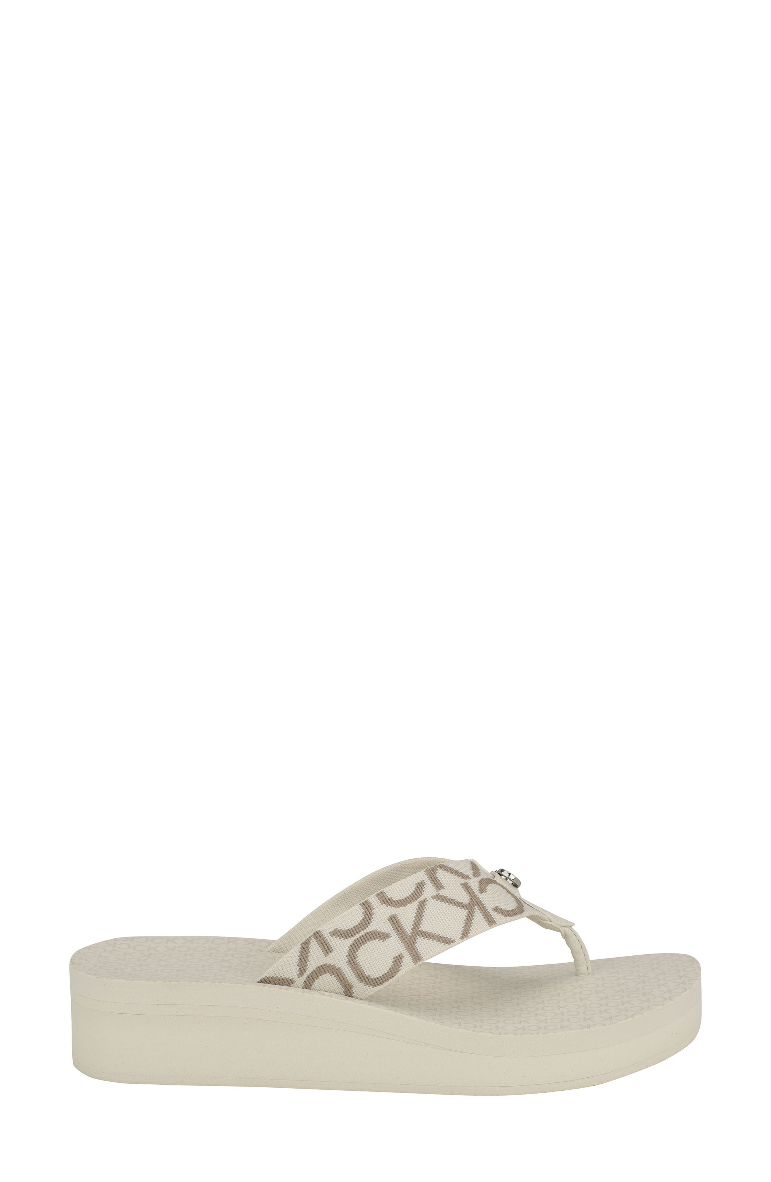 Meena Wedge Flip Flop Sandal, Alternate, color, IVORY 152
