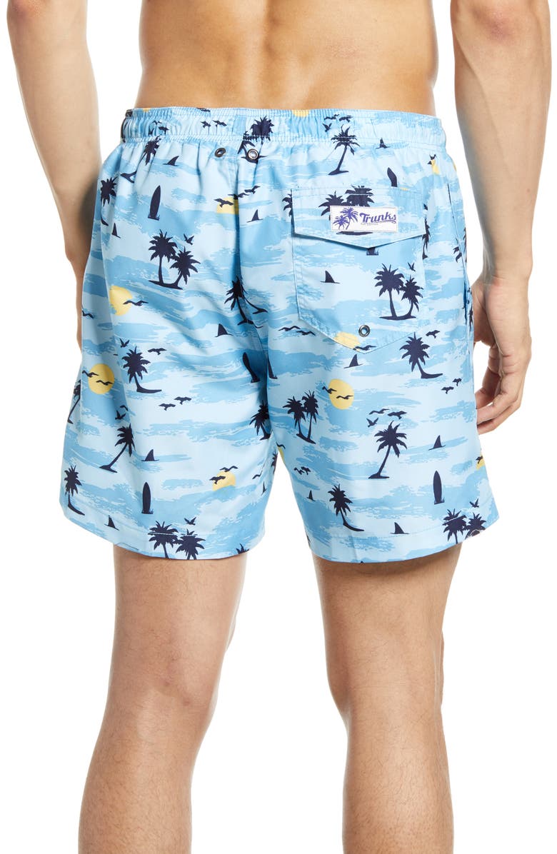 Trunks Surf & Swim Co. Paradise Island Print Swim Trunks, Alternate, color, 