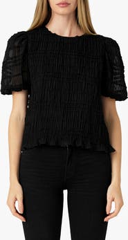 Endless Rose Smocked Puff Sleeve Top