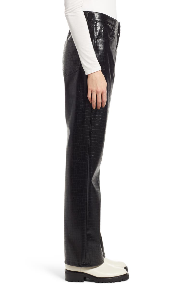 VERO MODA Kithy Croc Embossed Faux Leather Pants, Alternate, color,