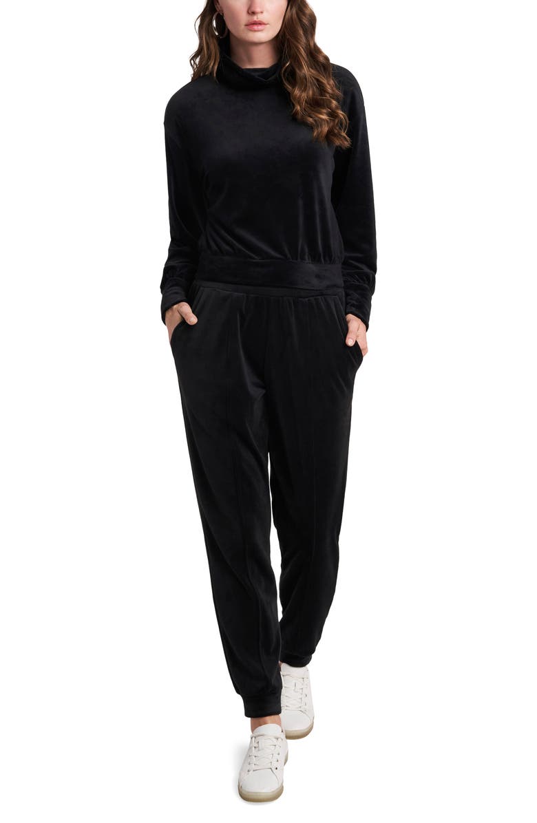 1.STATE Cowl Neck Velour Top, Alternate, color, 