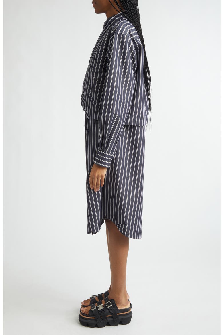Stripe Long Sleeve Poplin Shirtdress, Alternate, color, NAVY STRIPE