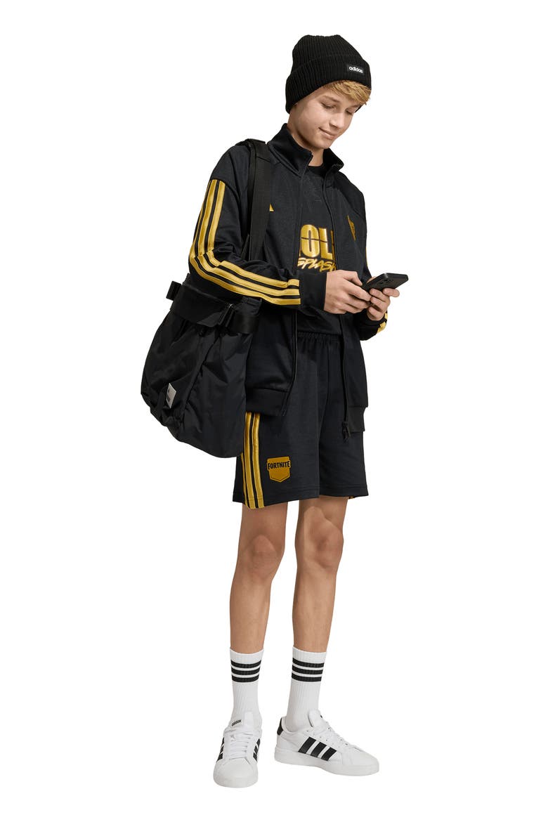x Fortnite Kids' Track Jacket, Alternate, color, BLACK/ GOLD MET.