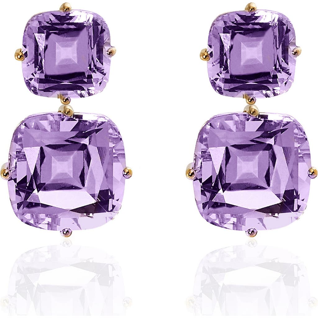 GOSHWARA Gossip Double Drop Earrings in Purple  product