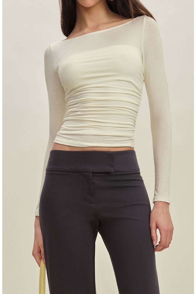Julian Ruched Knit Top, Main, color, IVORY