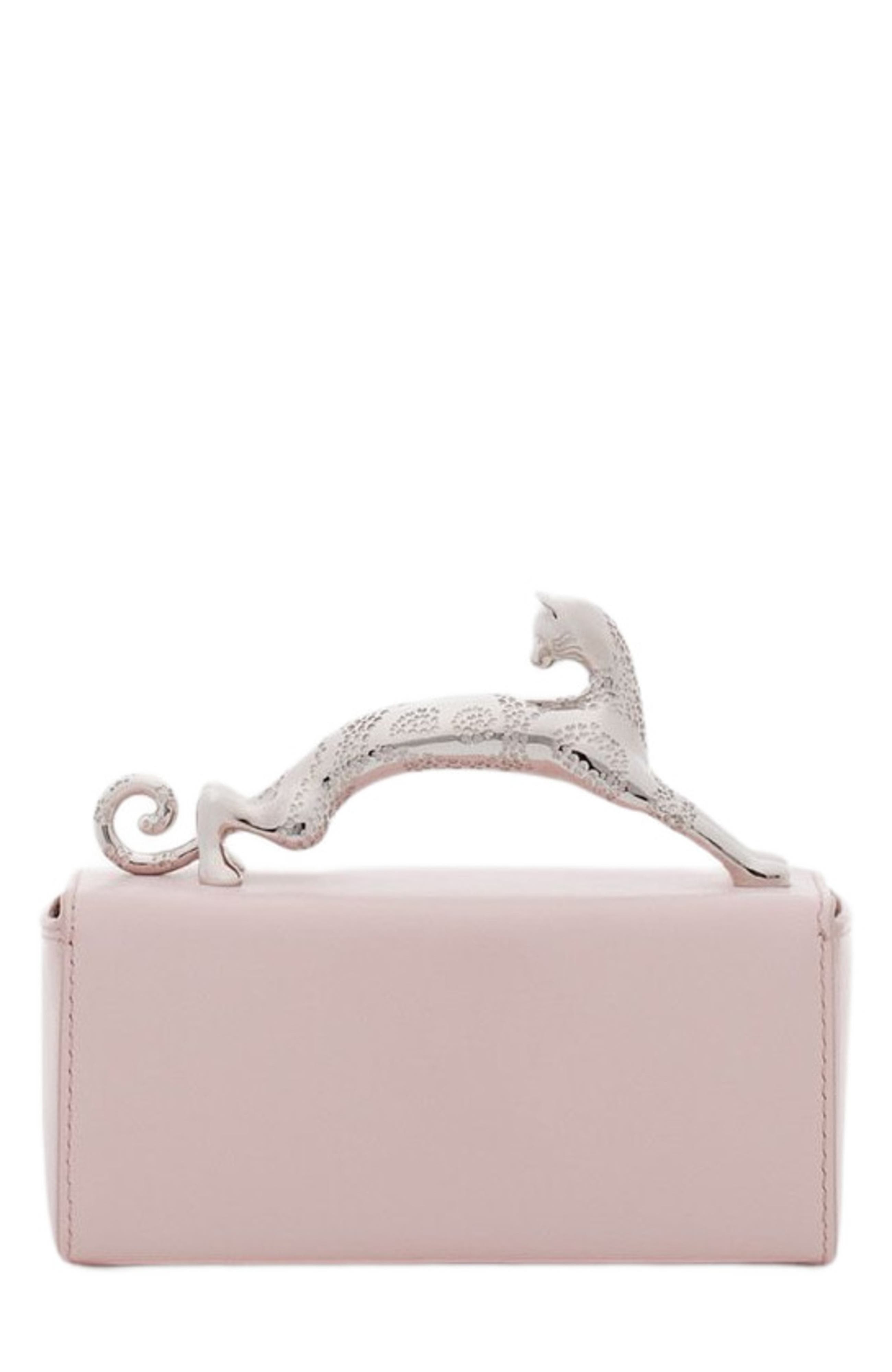 Lanvin Leather Micro Pencil Cat Bag, Alternate, color, 