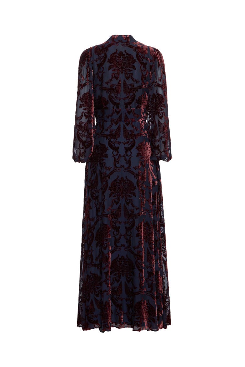 Long Camerino Dress, Alternate, color, Cherubs Devoré Blue