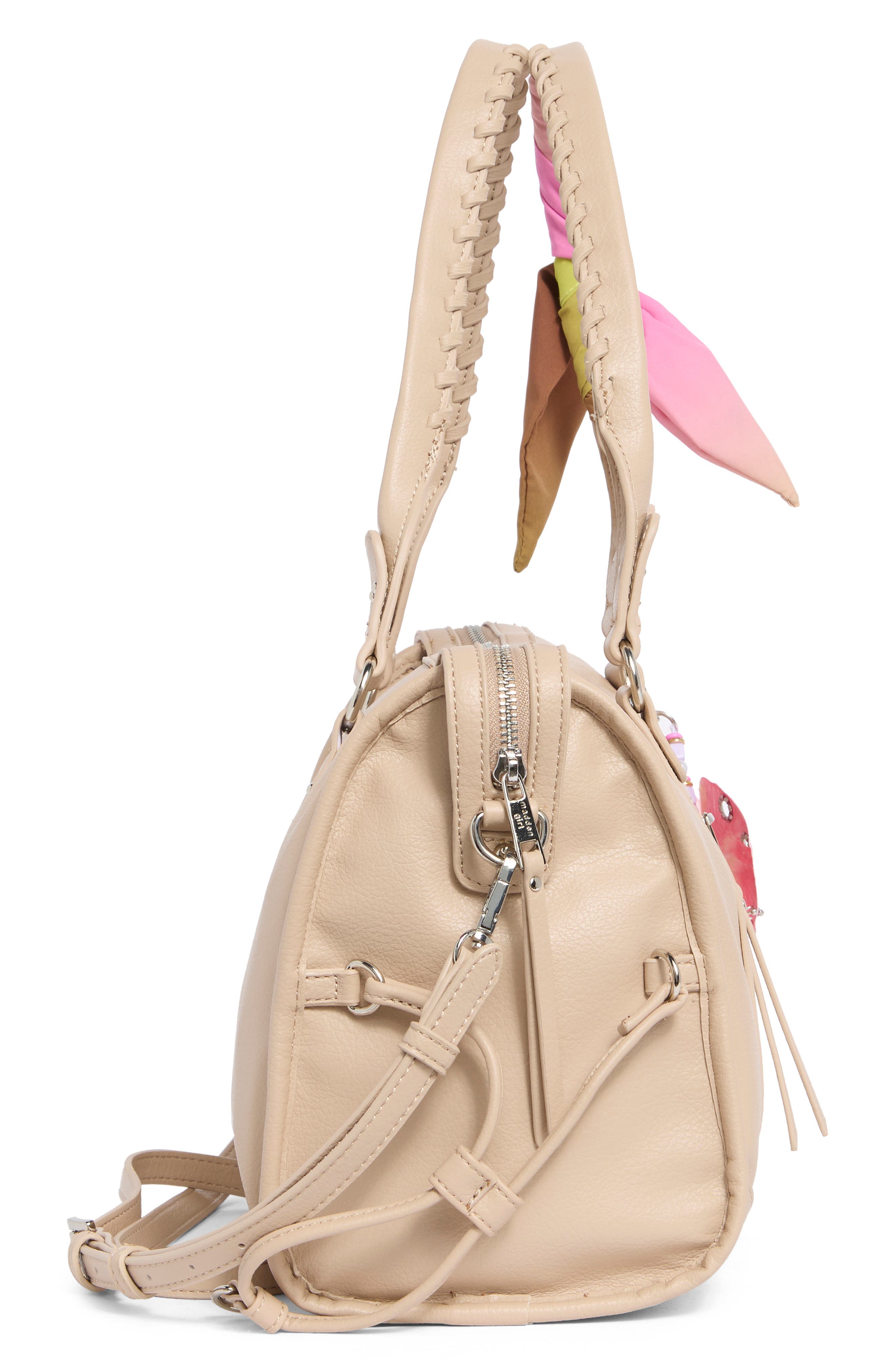 Charm Trim Bowler Bag, Alternate, color, TAUPE