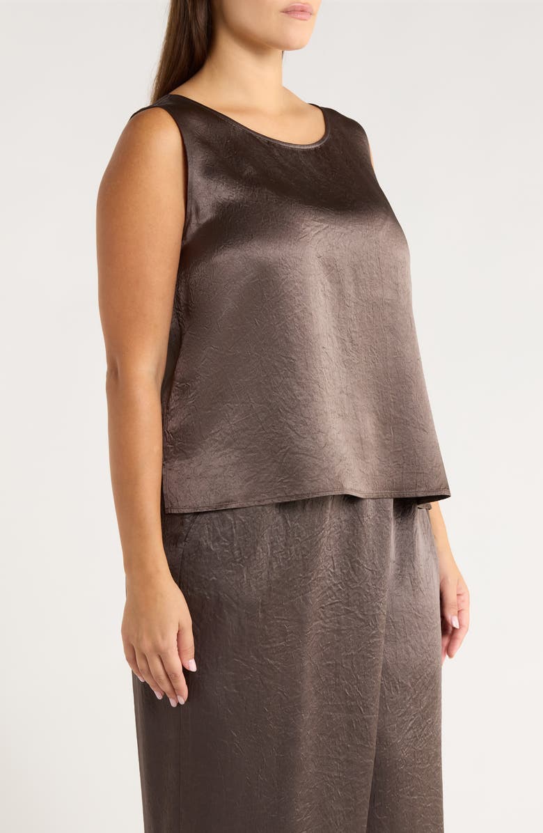 Eileen Fisher Crinkle Satin Shell, Alternate, color, Rye