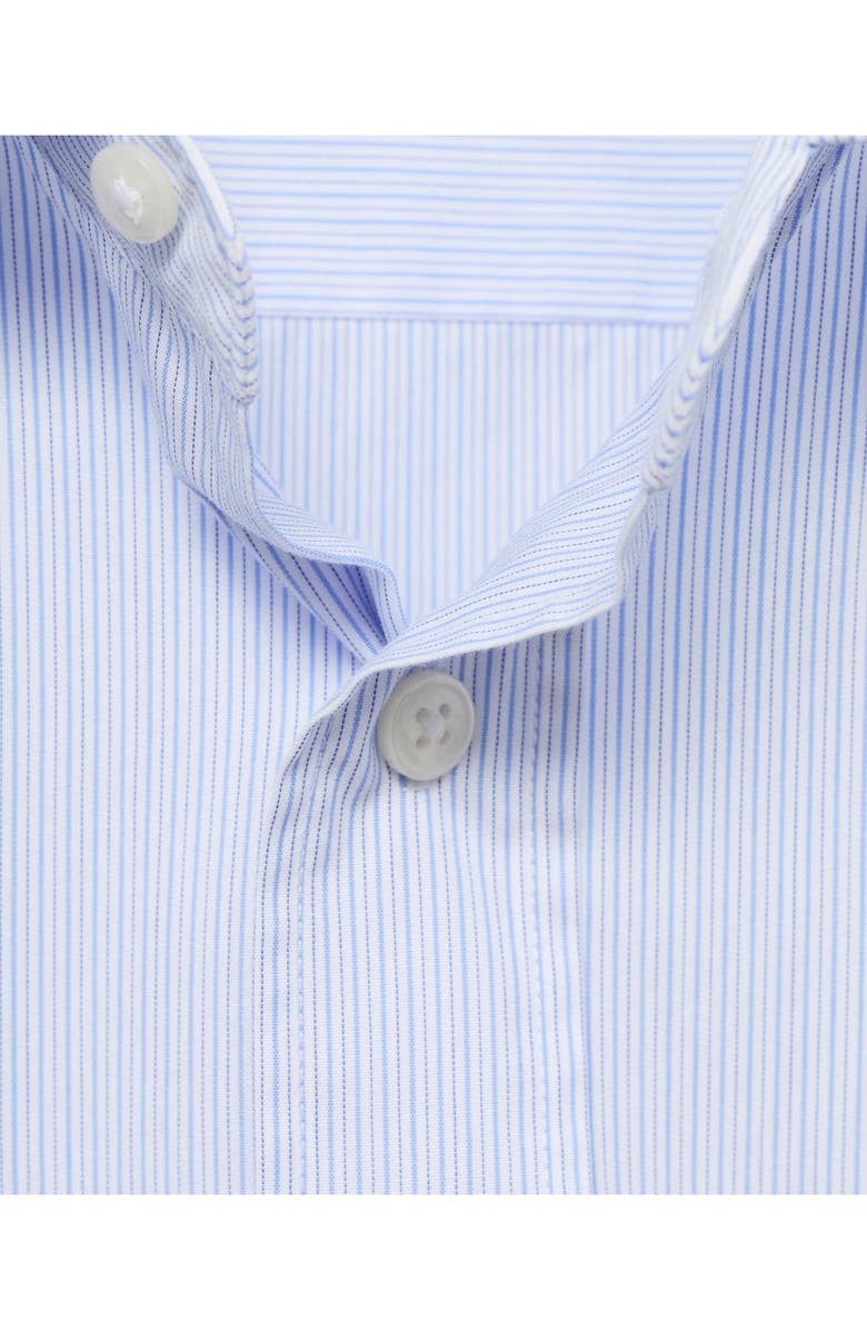 MANGO Regular Fit Stripe Cotton Button-Up Shirt, Alternate, color, White