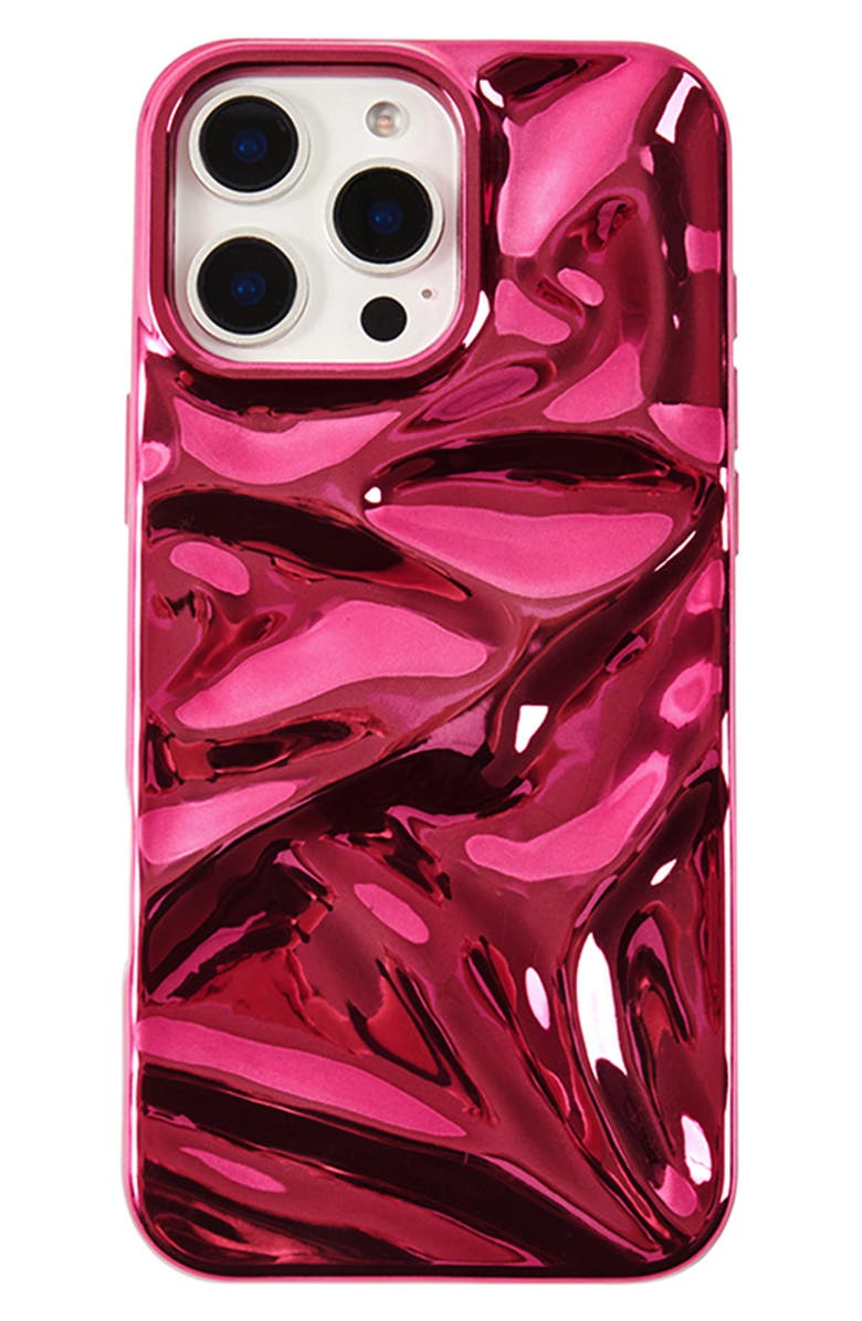 Auramma Fuchsia Crinkle iPhone 15 Pro Case, Main, color, Fuchsia