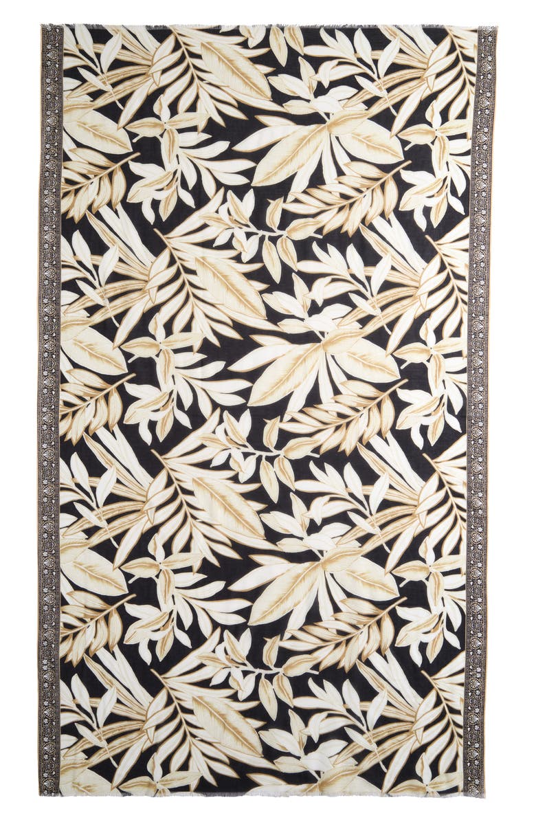 Echo Golden Palm Scarf, Alternate, color, Black