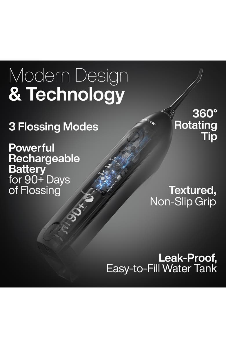 AQUASONIC Icon Onyx Flosser, Alternate, color, Onyx