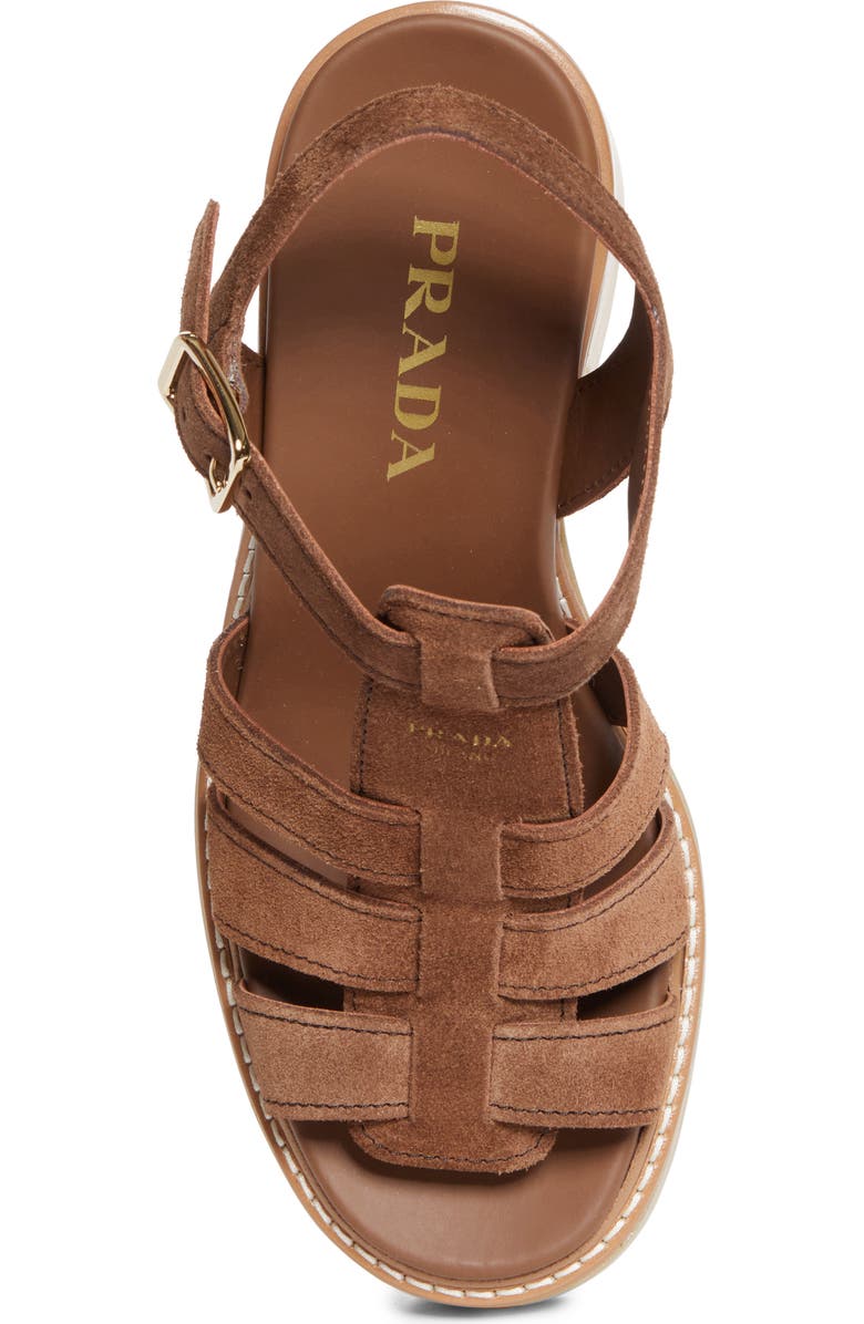 Prada Stride Platform Sandal, Alternate, color, Cacao