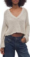 Free People Heartland V-Neck Cotton Sweater