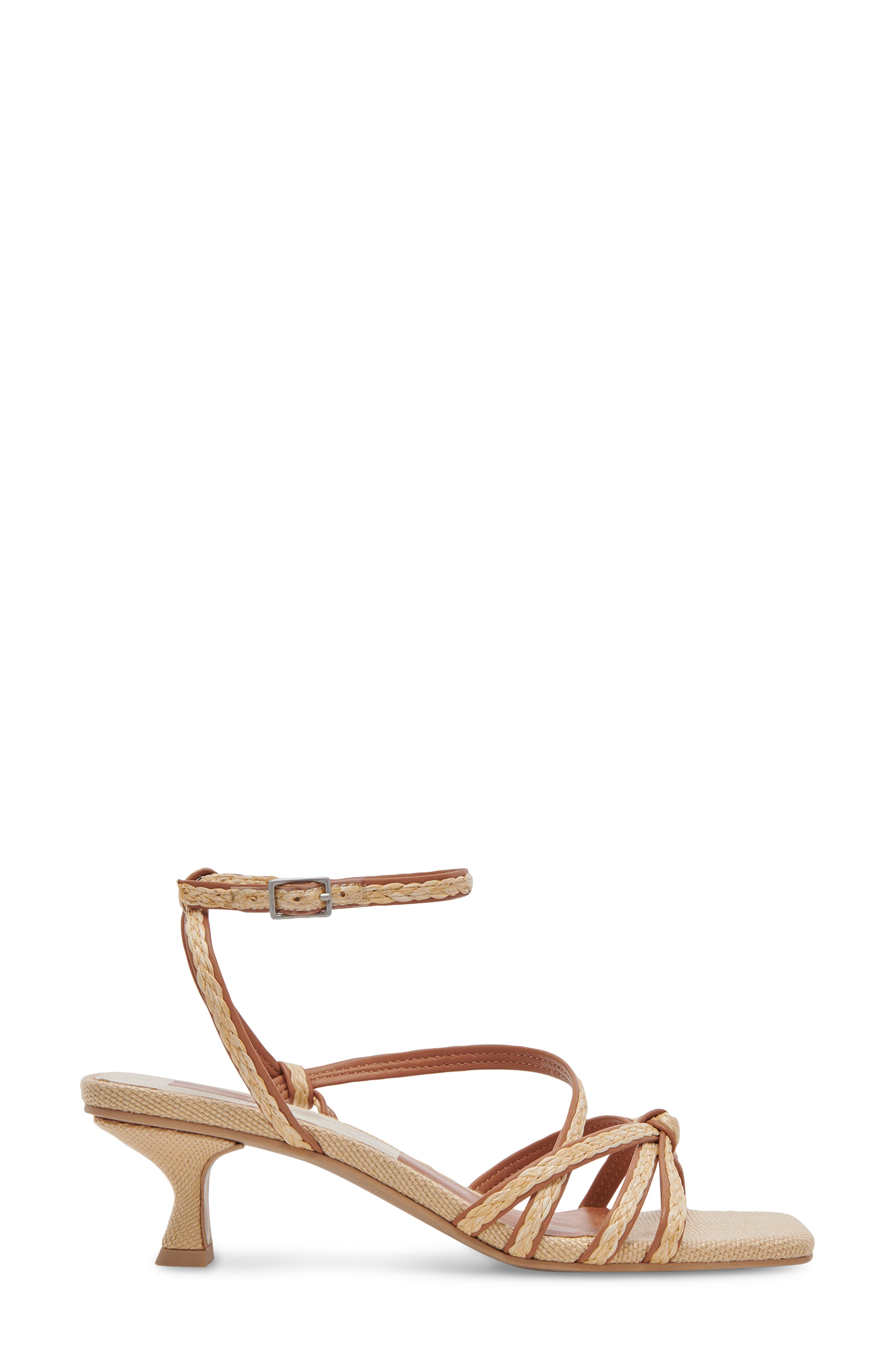 Dolce Vita Bev Braid Kitten Heel Ankle Strap Sandal, Alternate, color, Brown/Natural
