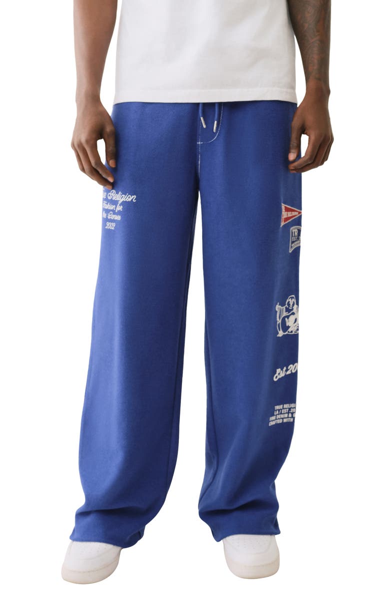 True Religion Baggy Fit French Terry Sweatpants, Main, color,