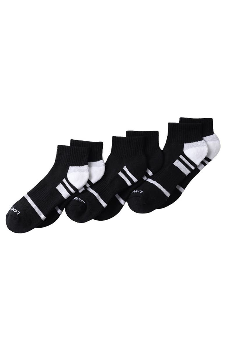 3-Pack Half Cushion Performance Quarter Socks, Main, color, Black-White