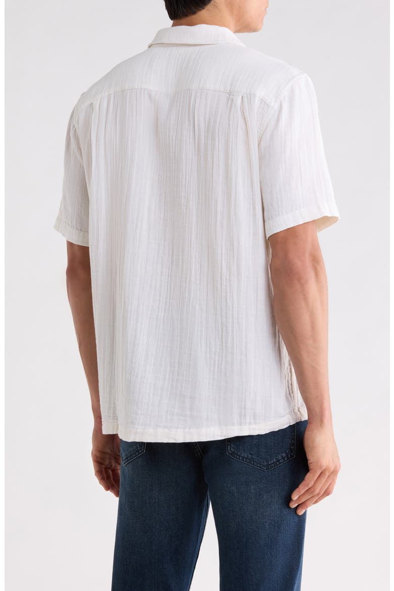 Alan Cotton Gauze Camp Shirt, Alternate, color, WHITE