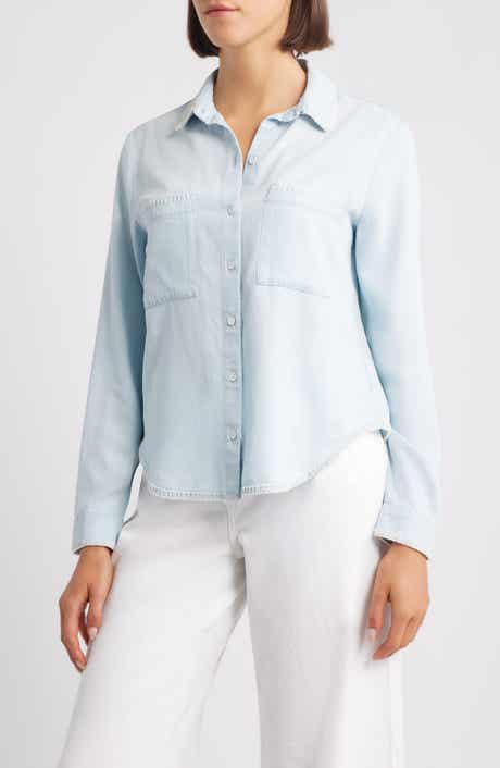 Cloth & Stone Blanket Stitch Accent Button-Up Shirt