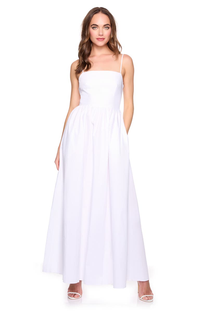 Susana Monaco Open Back Lace-Up Poplin Maxi Sundress, Alternate, color, 