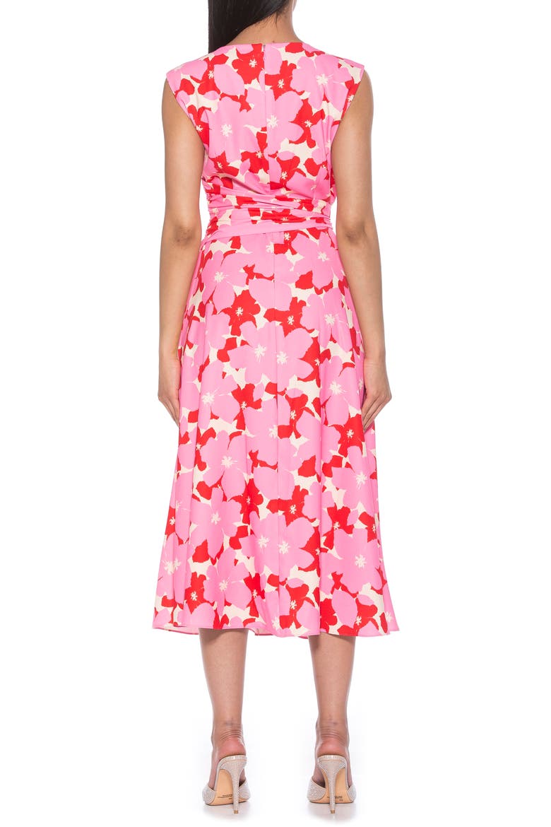 Paris Sleeveless Asymmetric Tie Midi Dress, Alternate, color, PINK MULTI