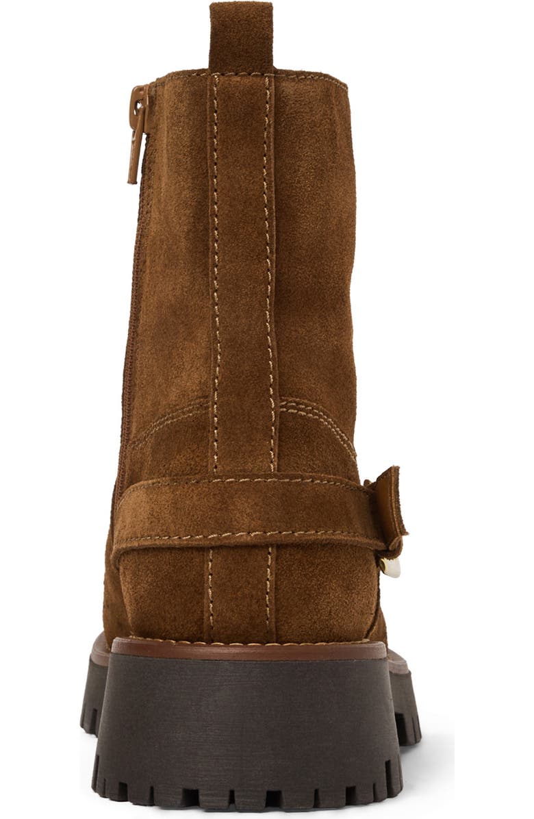 Bruno Magli Luca Lug Sole Suede Moto Boot, Alternate, color, Brown Suede