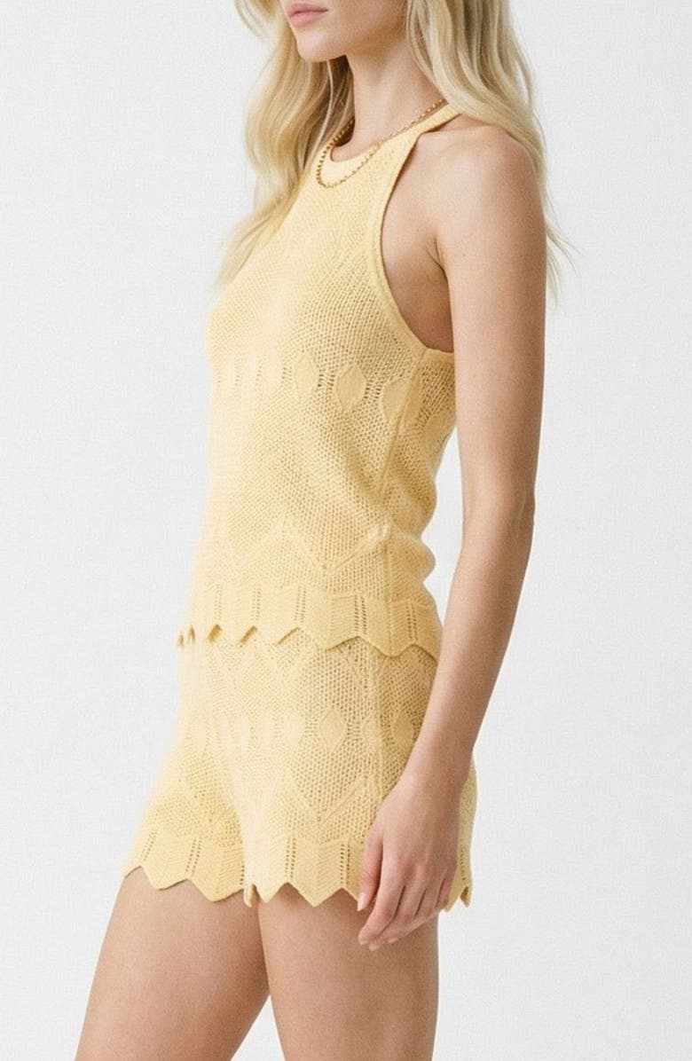 VERO MODA Seashell Sands Pointelle Knit Tank, Alternate, color, Golden Haze