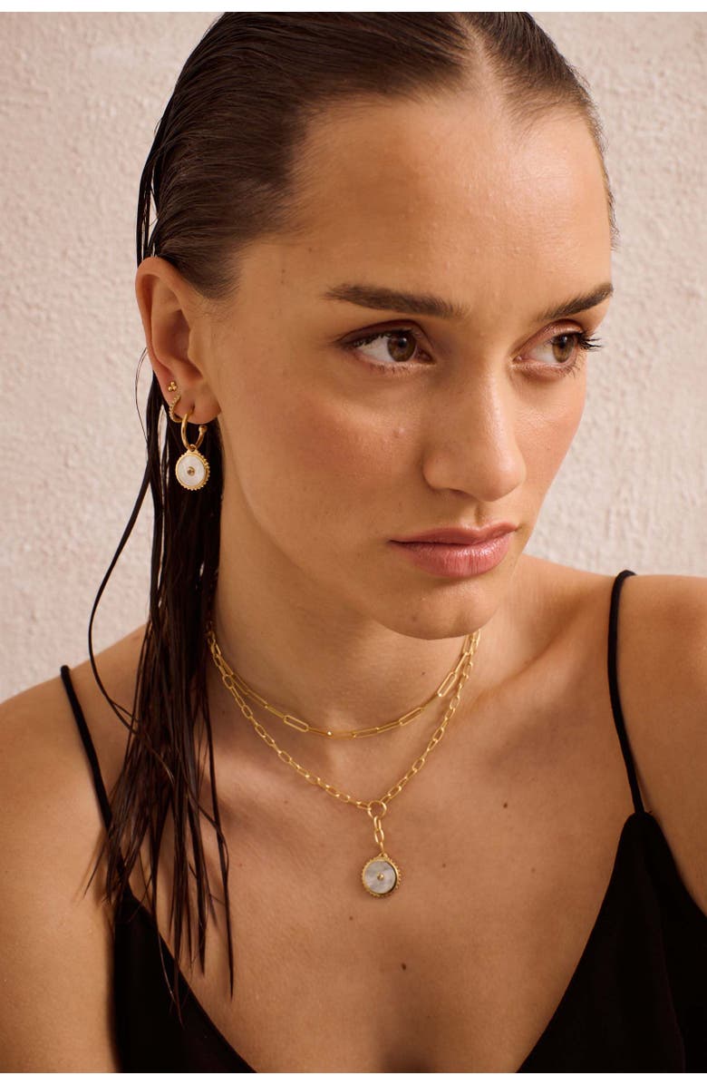 Murkani Halcyon Shield Drop Necklace, Alternate, color, Yellow Gold