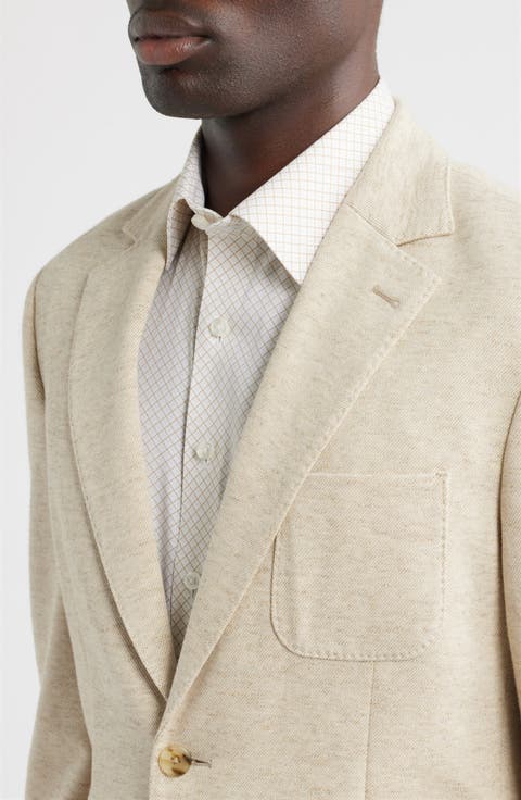 Henrik Trim Fit Tan Mélange Knit Sport Coat (Regular & Big)