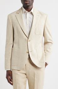 Nordstrom Henrik Trim Fit Tan Mélange Knit Sport Coat