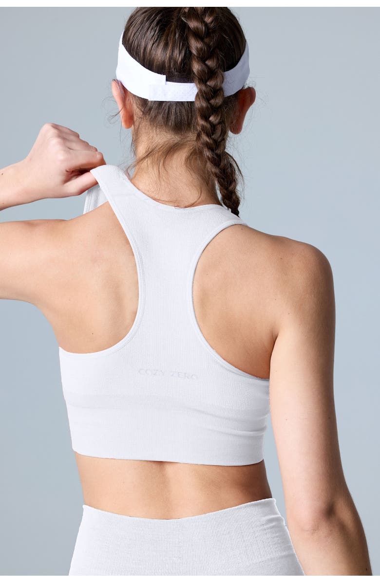 COZY ZERO Women's Tech Merino Mid-Support Sports Bra, Alternate, color, White