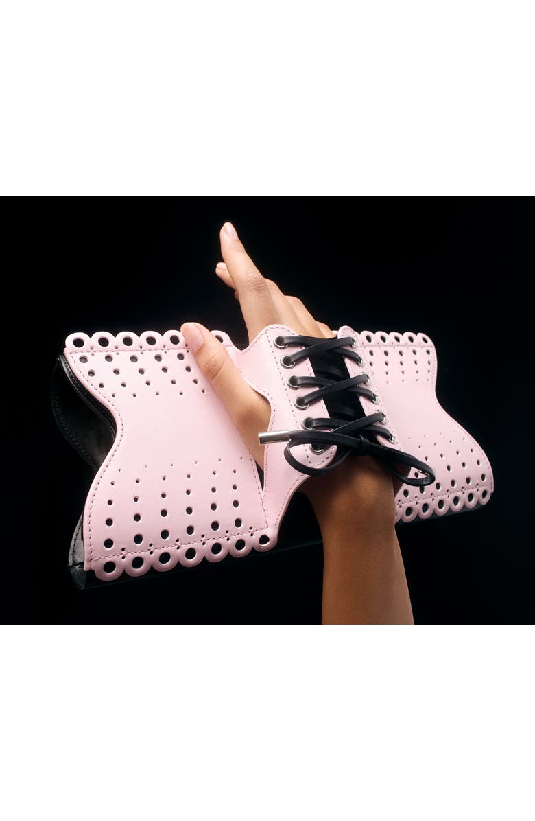 PERRIN PARIS Le Corset Perforé Clutch, Alternate, color, White