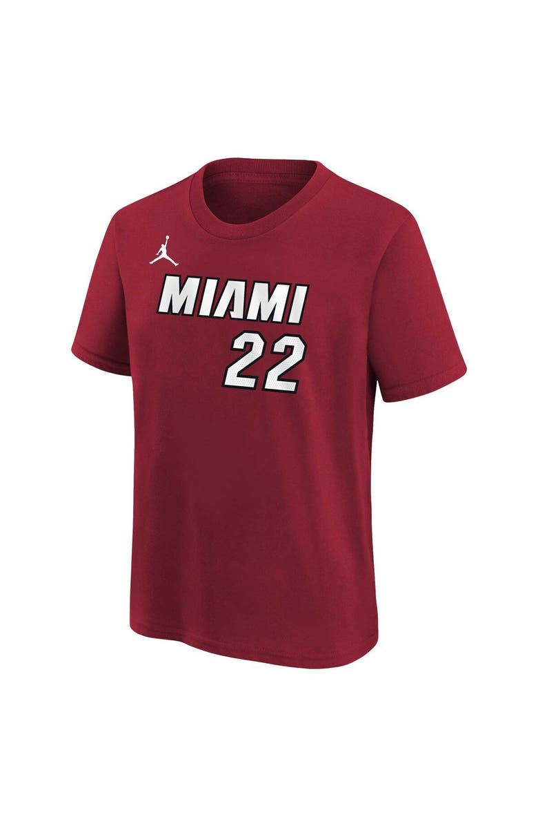 Jordan Brand Youth Jordan Brand Jimmy Butler Red Miami Heat Name & Number Statement T-Shirt, Alternate, color, 