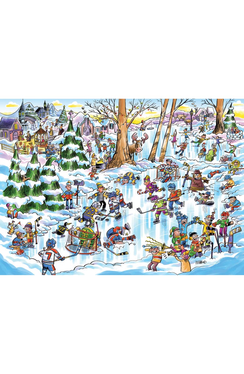 DoodleTown Doodle Town Hockey Town 1000 Piece Puzzle, Alternate, color, Multicolored