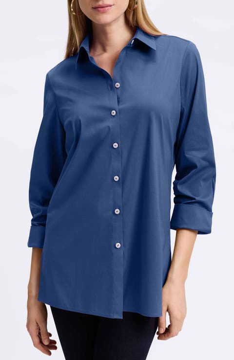 Evelyn Three-Quarter Sleeve Button-Up Shirt