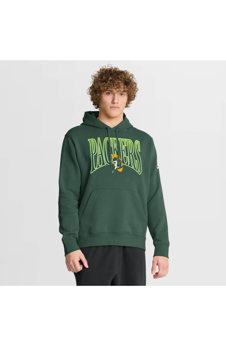 Nike Men's Nike Green Green Bay Packers Full Blitz Club Fleece Pullover Hoodie, Main, color, Green