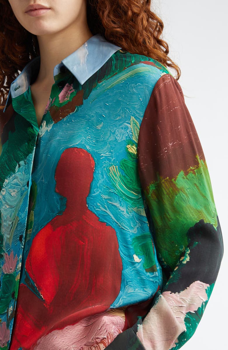 Stine Goya Summer House Relaxed Button-Up Shirt, Alternate, color,