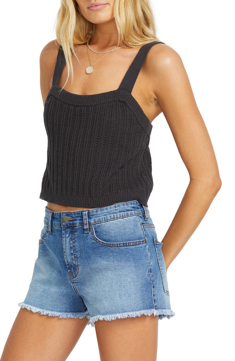 Billabong Rome Tropic Sweater Tank, Alternate, color, Black Sand