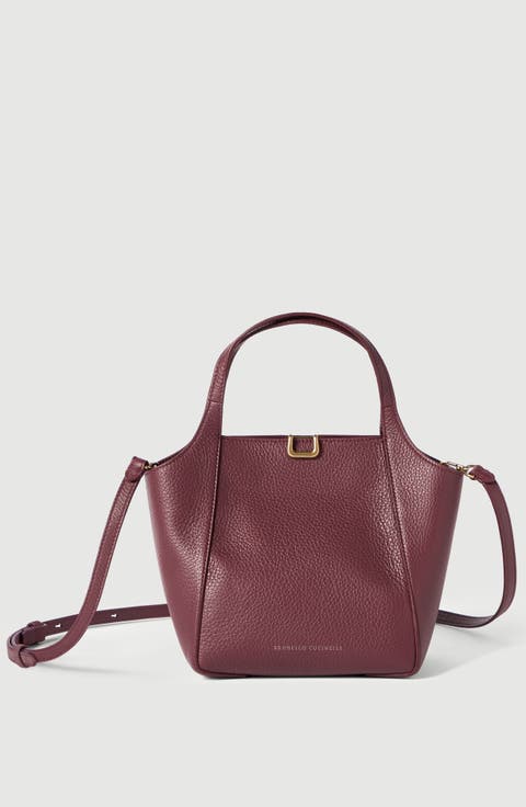 Sartorial small bucket bag in soft grained leather