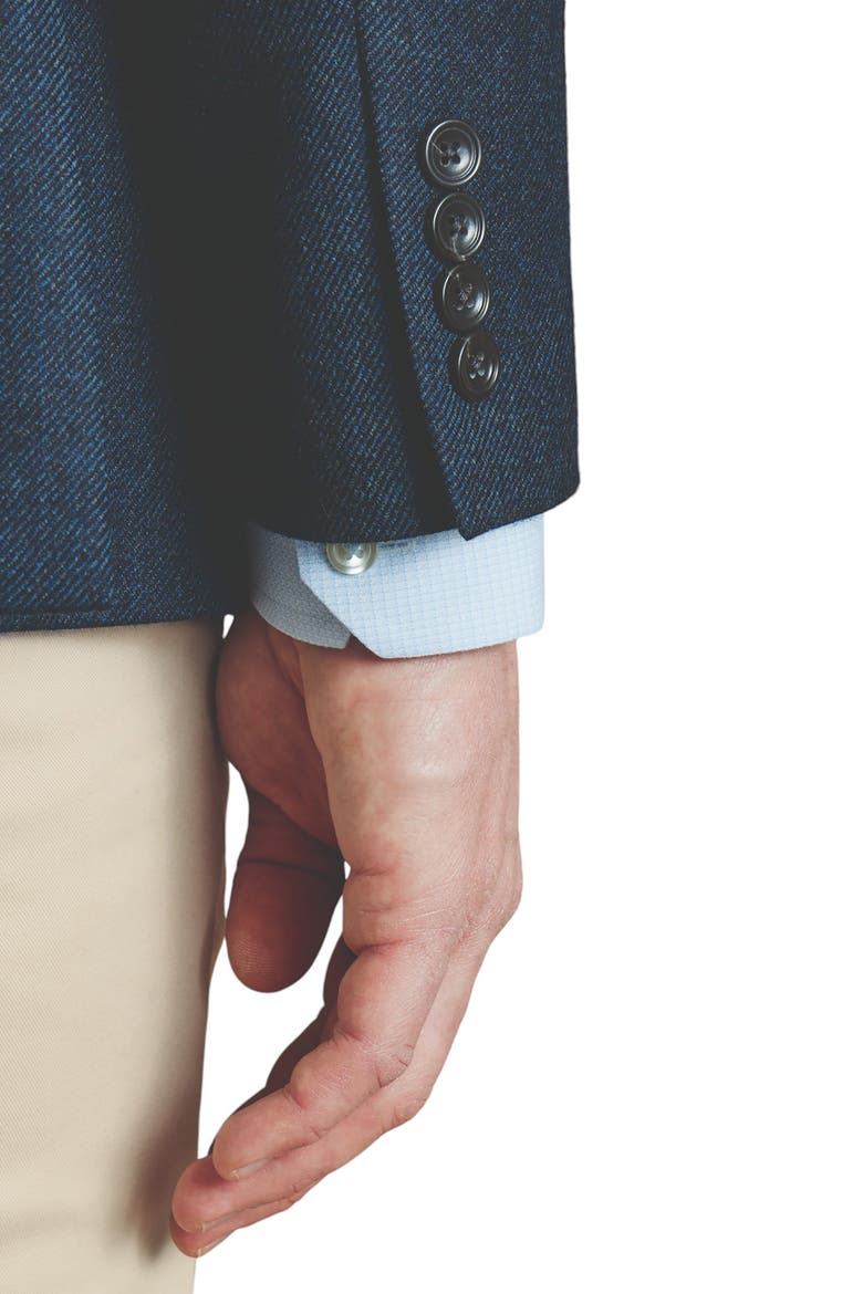 Twill Wool Texture Slim Fit Jacket, Alternate, color, Steel Blue
