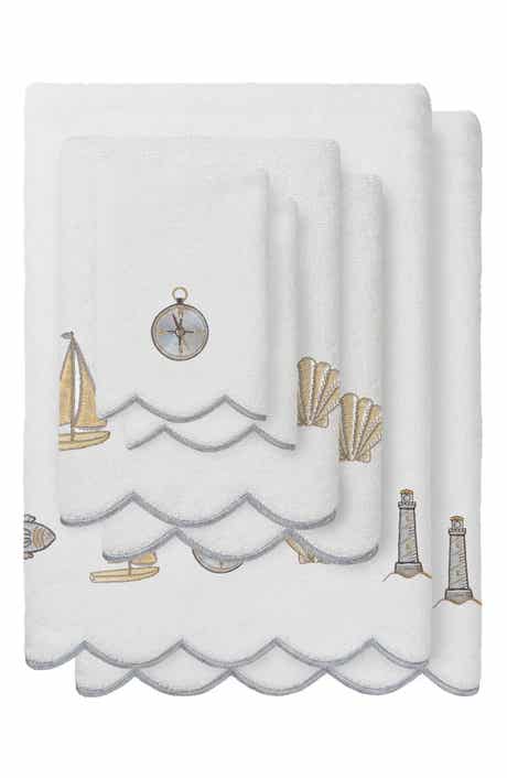 6-Piece Sea Joy Embroidered Turkish Cotton Towel Set